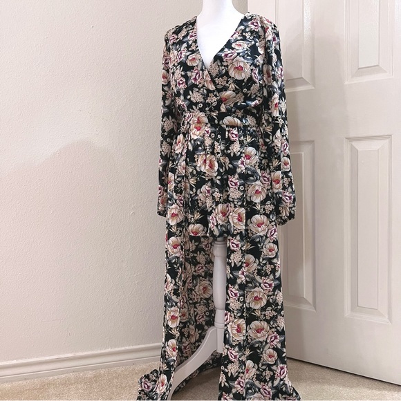 Altar’d State Floral High Low Maxi Romper - Picture 1 of 2